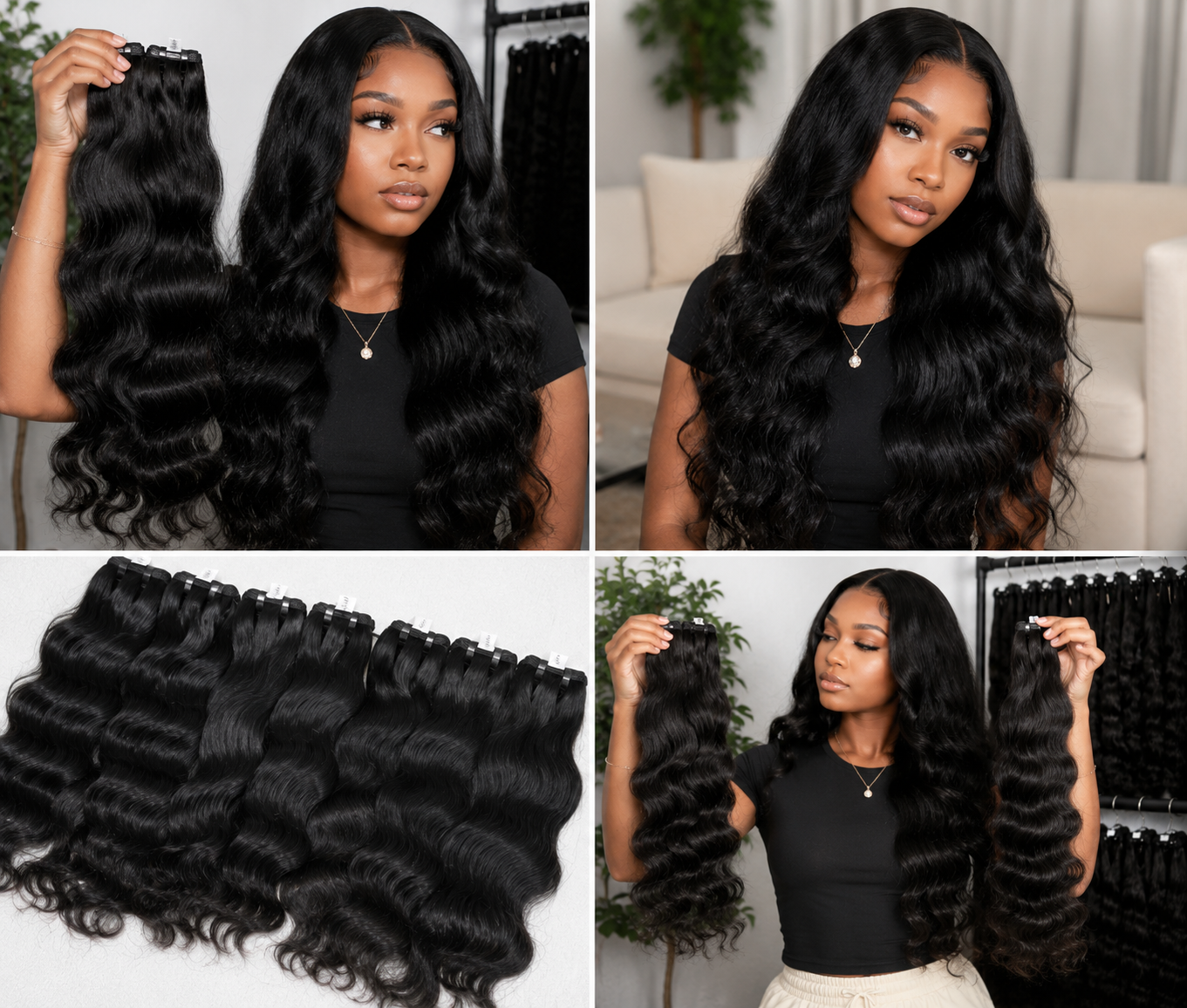 Natural wavy Vietnamese hair bundle natural black 100g C Beauty