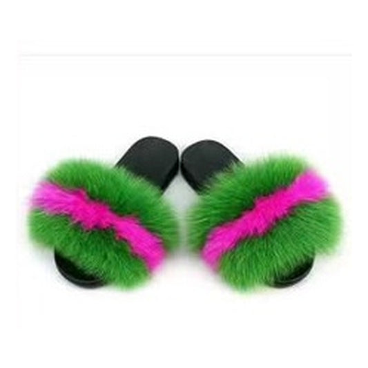 Fox Fur Slides – Watermelon– Style F-118 - C Beauty Accessories