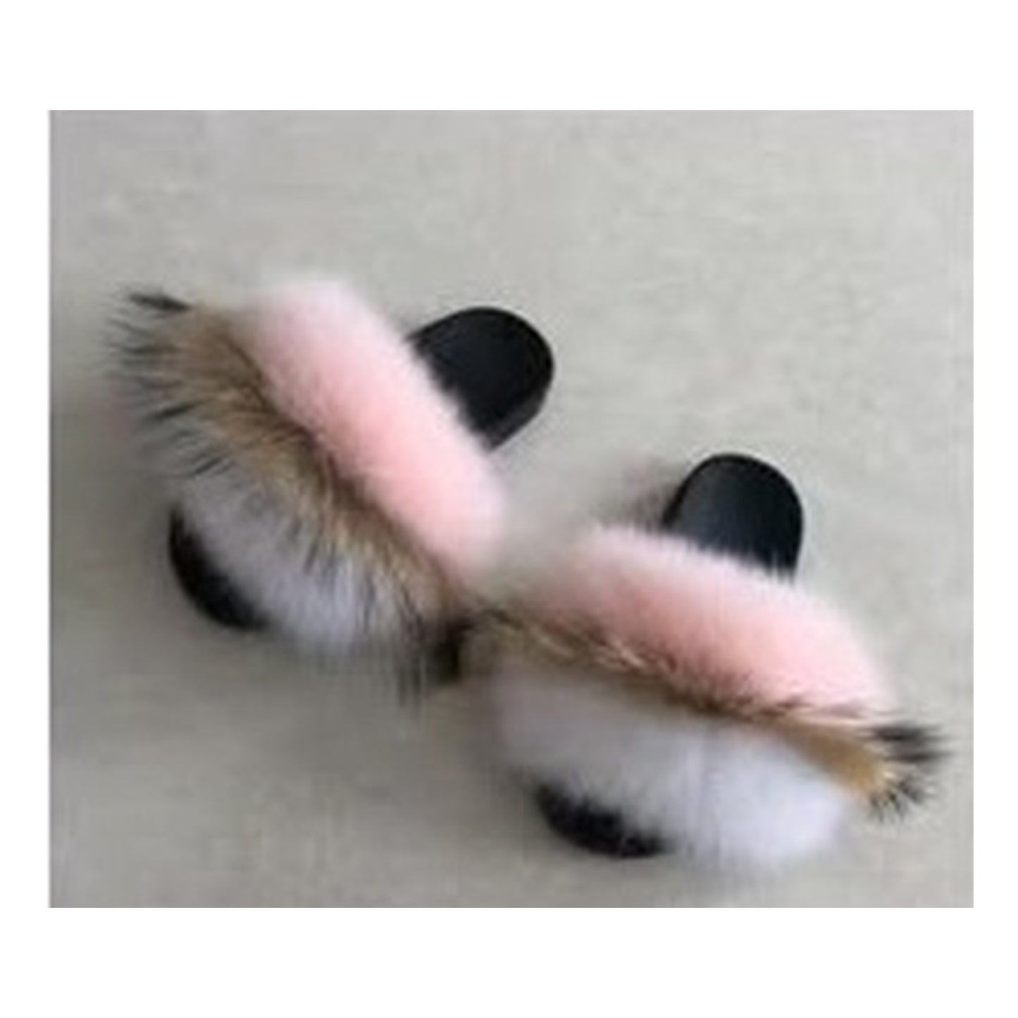 Fox Fur Slides – pink fox  – Style F-120