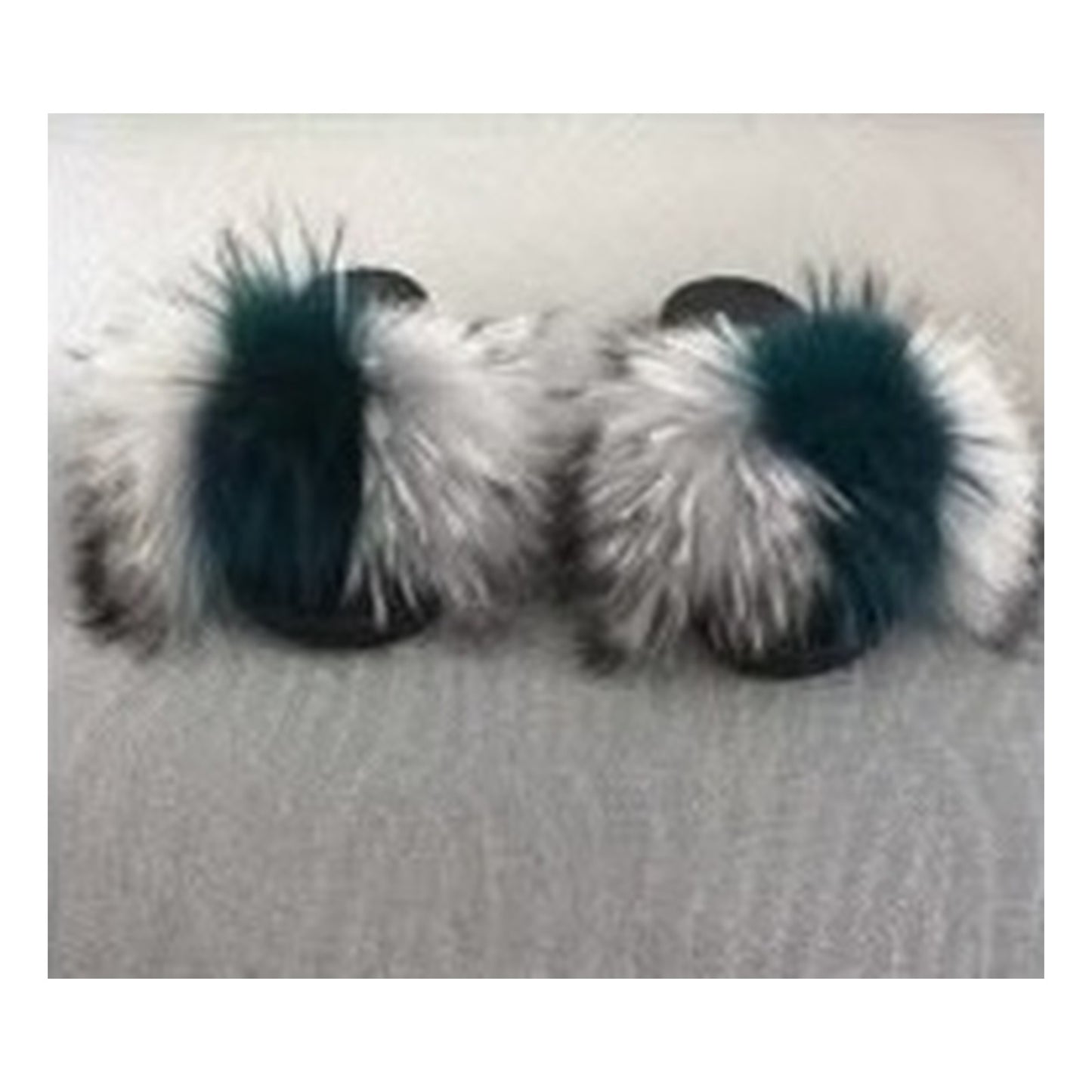 Fox Fur Slides – Red / Hot Pink / Yellow / Blue – Style F-14