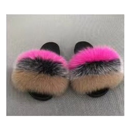 Fox Fur Slides – Chocolate Rasberry – Style F-169 - C Beauty Accessories