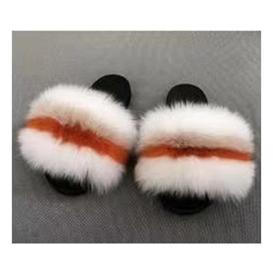 Fox Fur Slides – Hazelnut – Style F-172 - C Beauty Accessories