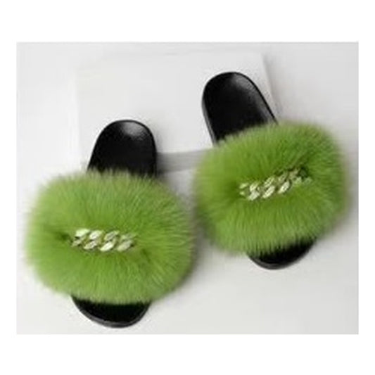 Fox Fur Olive Green Gleen / Black – Style F-312 - C Beauty Accessories