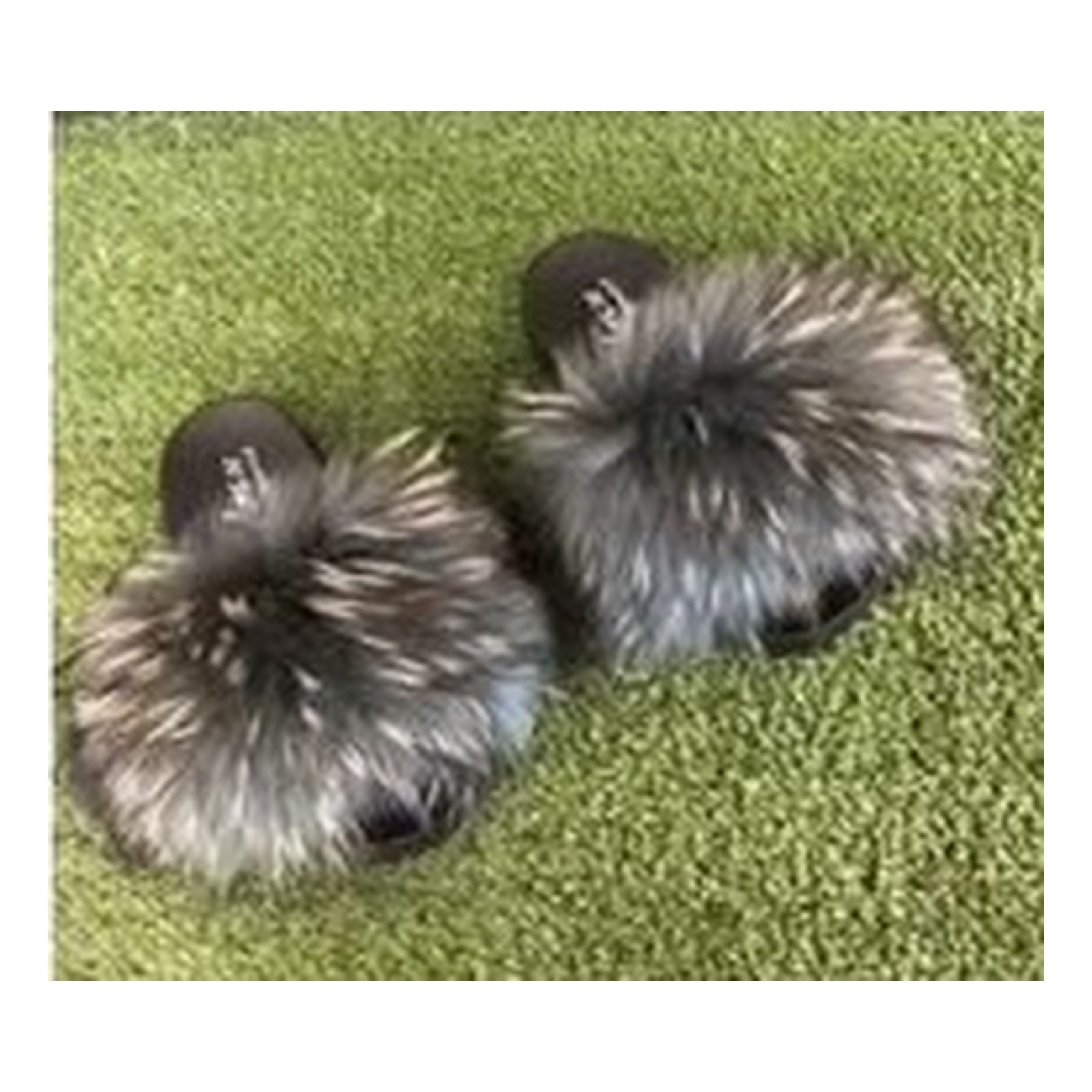 Fox Fur Slides – Lime Green / Yellow / Gray – Style F-3 - C Beauty Accessories