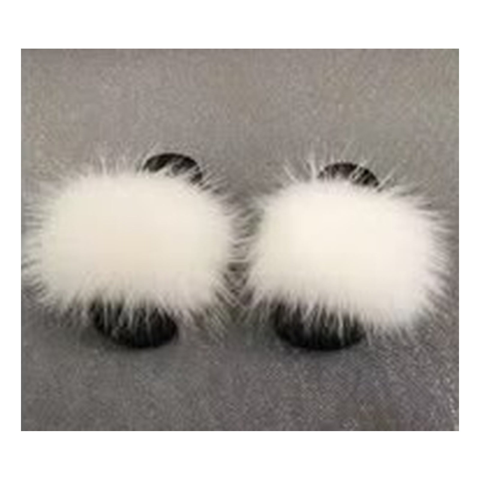 Fox Fur Slides – Gray / Cream – Style F-5 - C Beauty Accessories