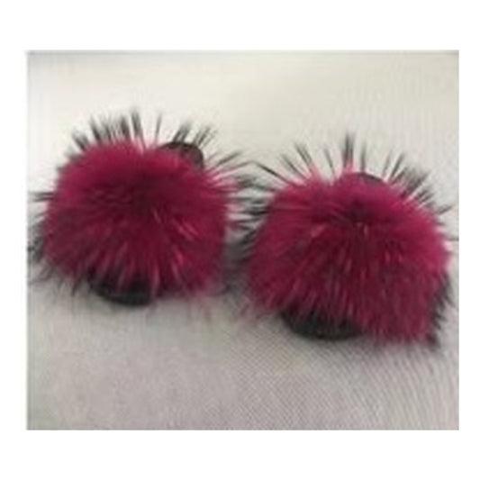 Fox Fur Slides – White / Black – Style F-10 - C Beauty Accessories