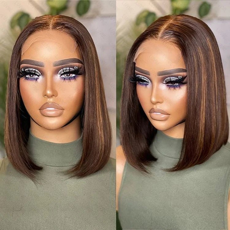 Bone Straight HD Lace Frontal Bob Wig — Double Drawn, Human Hair - C Beauty Accessories