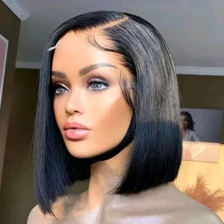 Bone Straight HD Lace Frontal Bob Wig — Double Drawn, Human Hair - C Beauty Accessories
