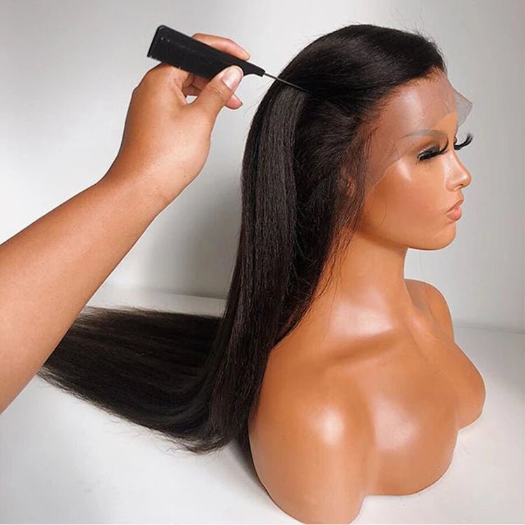 Natural Black Bone Straight Double Drawn Vietnamese Human Hair Wig for Women - C Beauty Accessories