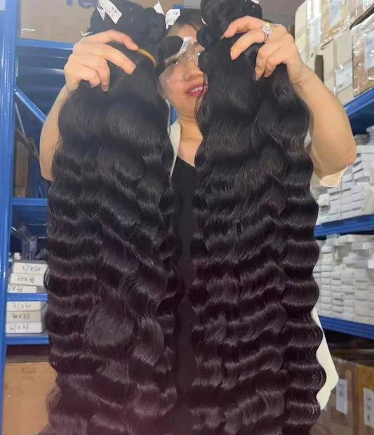100% Human Raw Burmese Curly Hair Extensions, Cuticle Aligned Luxury - C Beauty Accessories