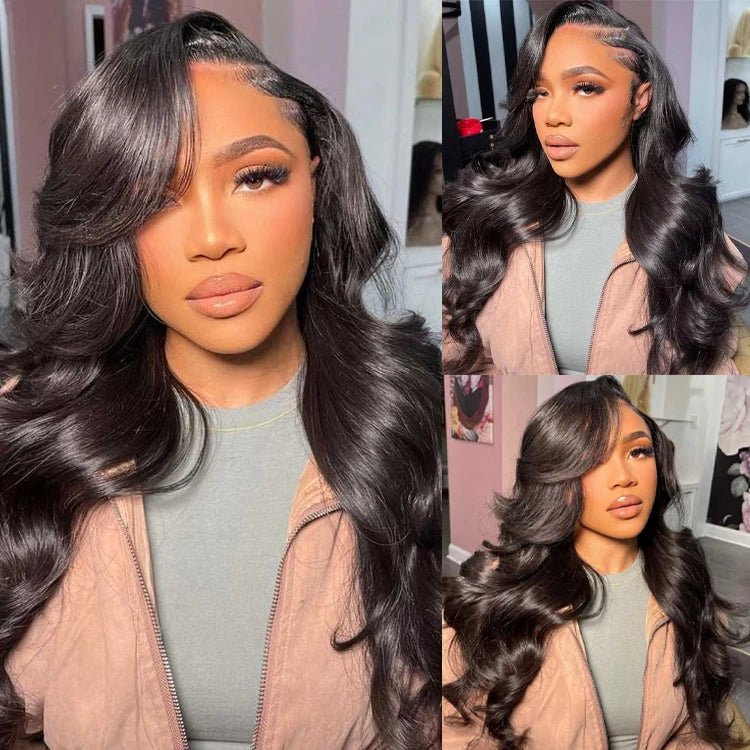 Brazilian Remy Human Hair Lace Front Wig — Loose Wave, 180% Density, Black - C Beauty Accessories