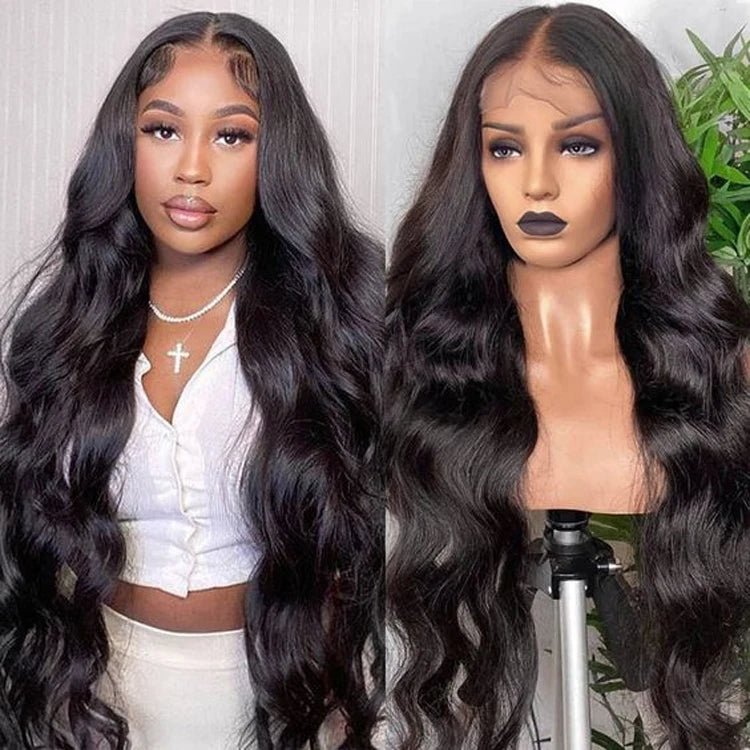 Brazilian Remy Human Hair Lace Front Wig — Loose Wave, 180% Density, Black - C Beauty Accessories
