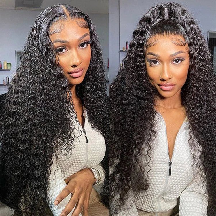 10–30 Inch Mongolian Afro Kinky Curly Human Hair HD Lace Front Wig - C Beauty Accessories