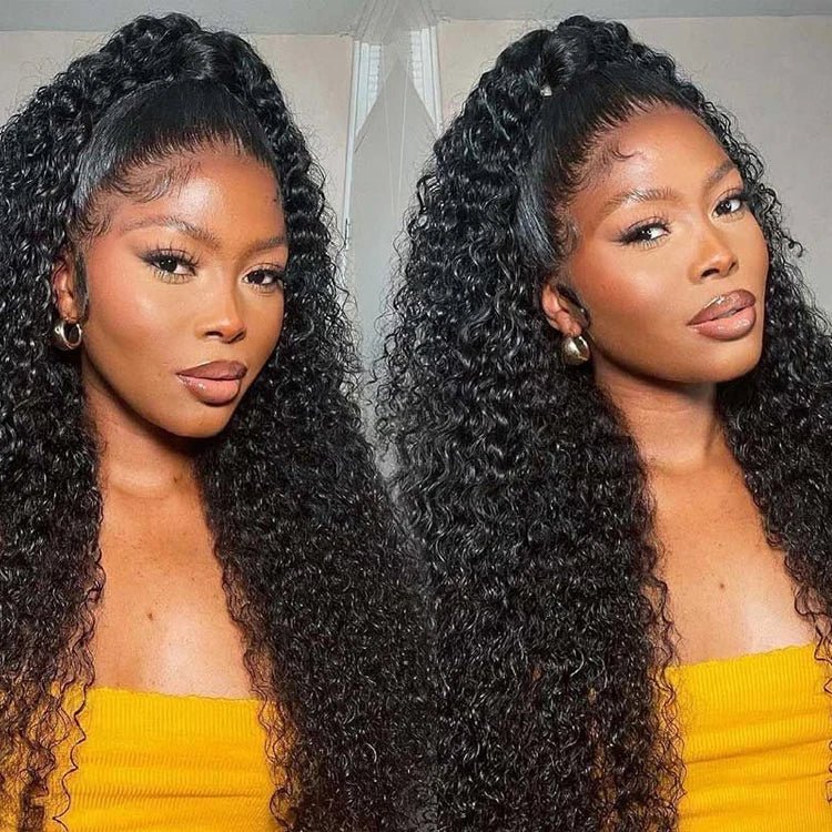 10–30 Inch Mongolian Afro Kinky Curly HD Lace Front Wig With Baby Hair - C Beauty Accessories