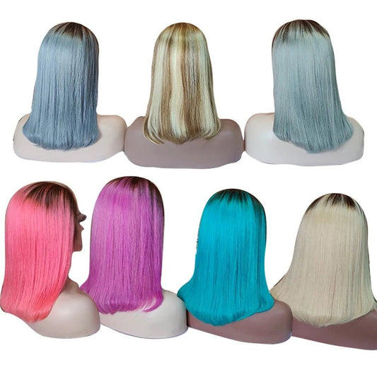 Highlight P4/27 Straight 13x4 Lace Frontal Bob Wig — Human Hair - C Beauty Accessories