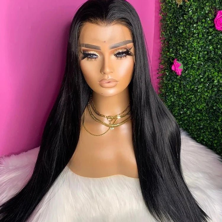 Natural Black Bone Straight Double Drawn Vietnamese Human Hair Wig for Women - C Beauty Accessories