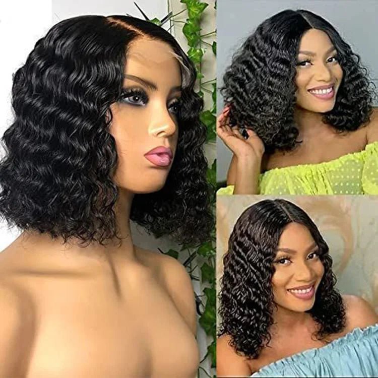 Curly HD Lace Bob Wig — Human Hair - C Beauty Accessories