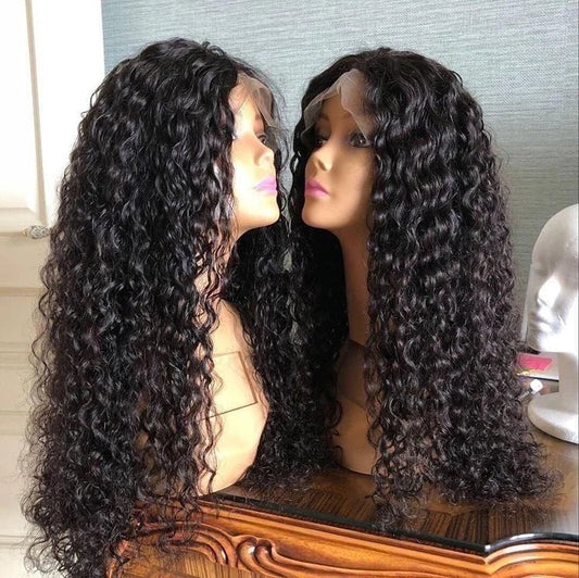 30x40 13x6 Thin Lace Frontal Wig — Peruvian Human Hair, Water Wave - C Beauty Accessories