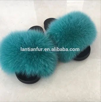 Fox Fur Slides | 58 Colors - Shopcbeauty
