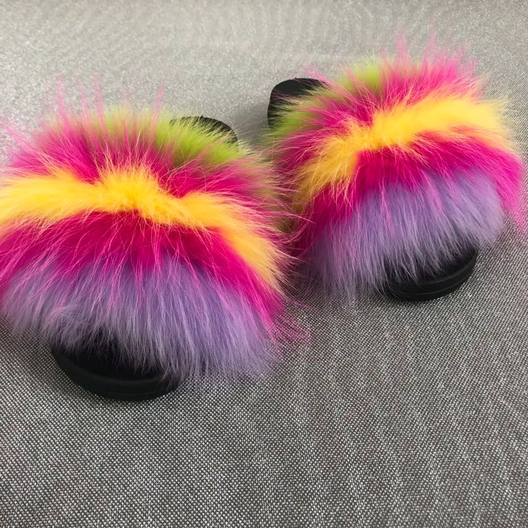 Fox Fur Slides | 58 Colors - Shopcbeauty