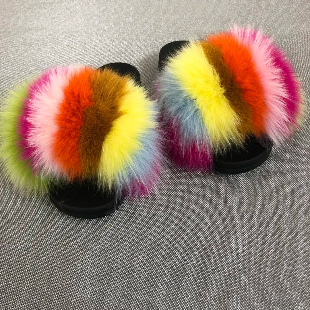 Fox Fur Slides | 58 Colors - Shopcbeauty