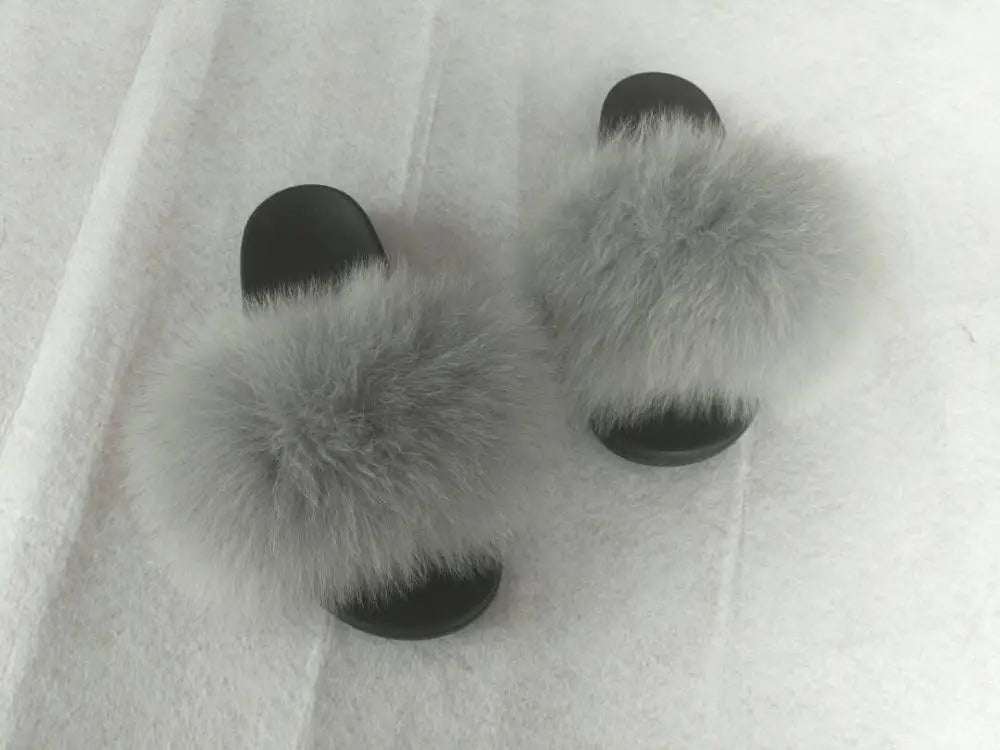 Fox Fur Slides | 58 Colors - Shopcbeauty