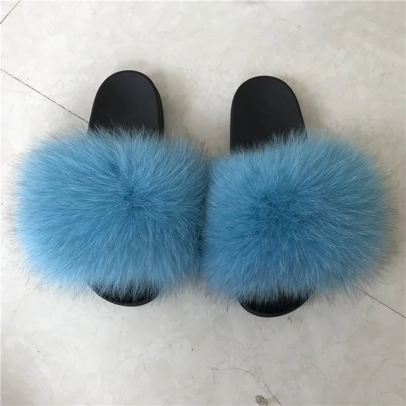 Fox Fur Slides | 58 Colors - Shopcbeauty