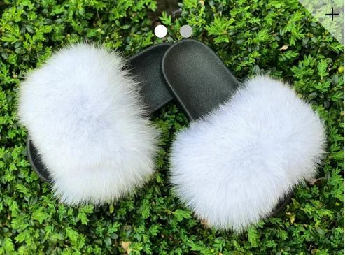 2025 genuine faux fox fur slippers - Shopcbeauty