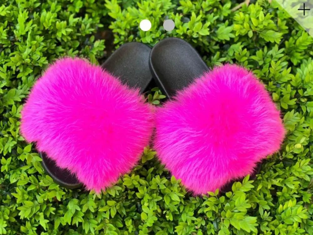 Fox Fur Slides | 58 Colors - Shopcbeauty