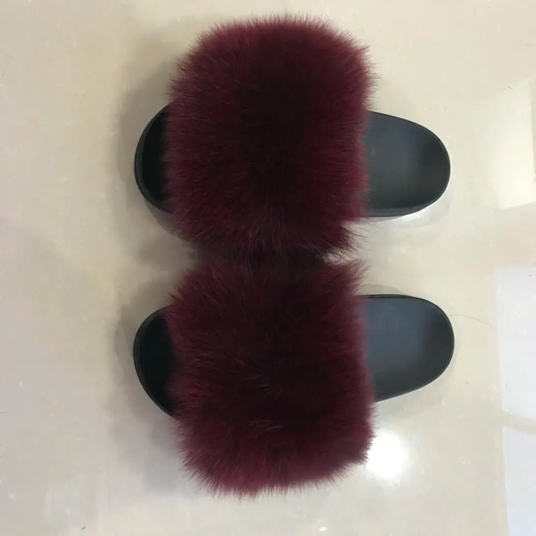 Fox Fur Slides | 58 Colors - Shopcbeauty
