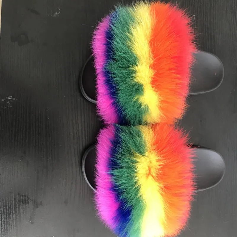 Fox Fur Slides | 58 Colors - Shopcbeauty