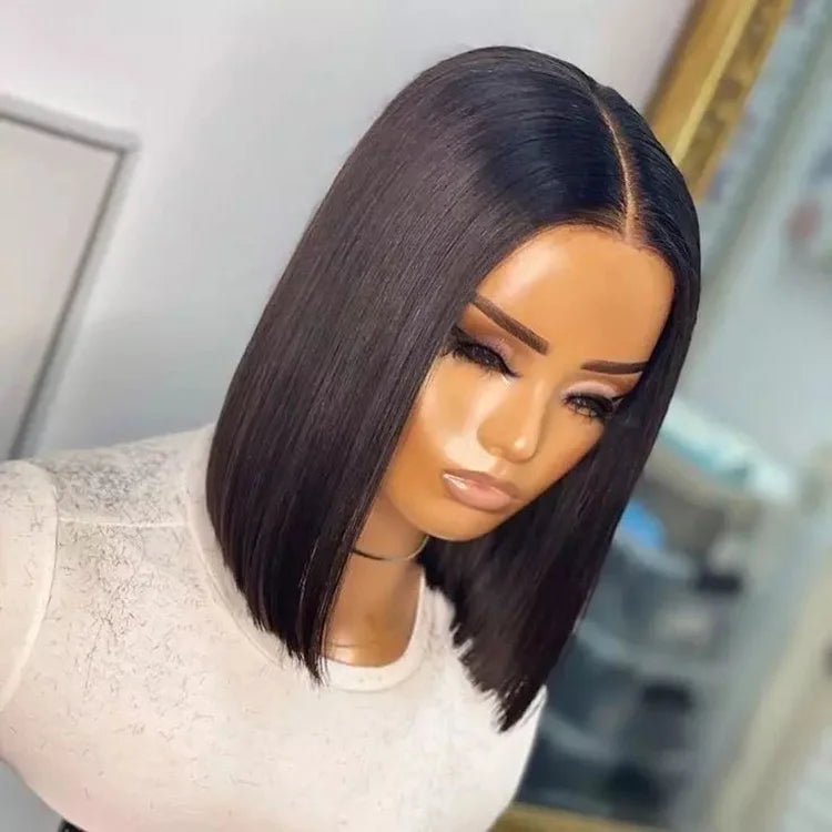 Bone Straight HD Lace Frontal Bob Wig — Double Drawn, Human Hair - C Beauty Accessories