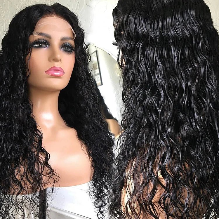 Brazilian Remy Human Hair Lace Front Wig — Loose Wave, 180% Density, Black - C Beauty Accessories