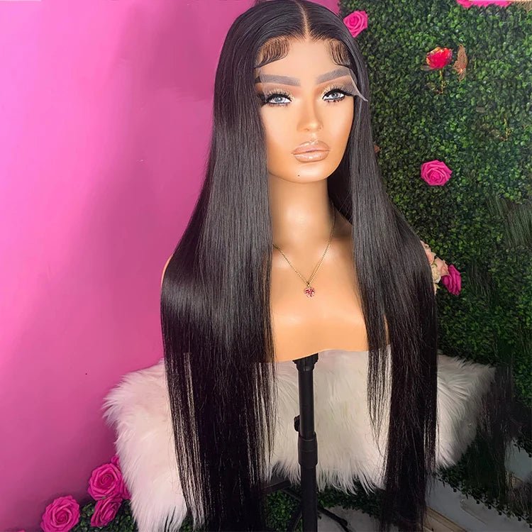 Natural Black Bone Straight Double Drawn Vietnamese Human Hair Wig for Women - C Beauty Accessories