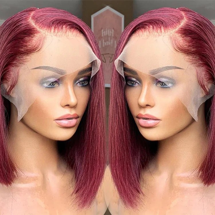 99J Curly 13x4 Lace Front Bob Wig — Human Hair - C Beauty Accessories