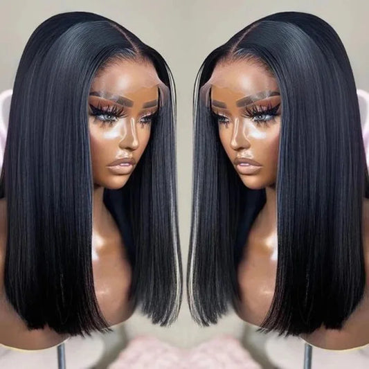 13×6 HD Lace Bone Straight Frontal Wig — 100% Human Hair