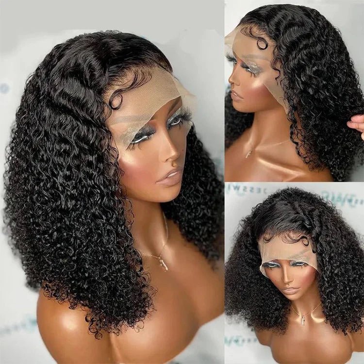 Women Virgin Hair Full Lace Front Wig — Mongolian Afro Kinky Curly 8-30 Inch - C Beauty Accessories