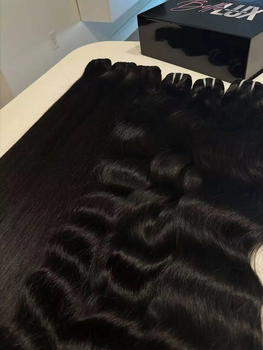 South Indian Temple Hair Extensions — Double Drawn Straight Weft, Raw Human Hair - C Beauty Accessories
