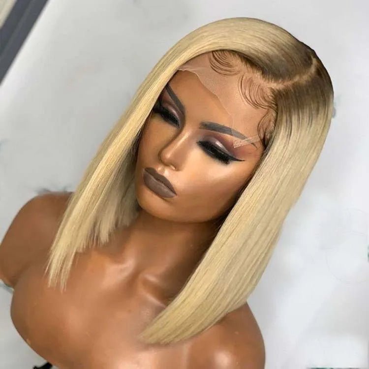 Highlight Curly Lace Front Bob Wig — Human Hair - C Beauty Accessories