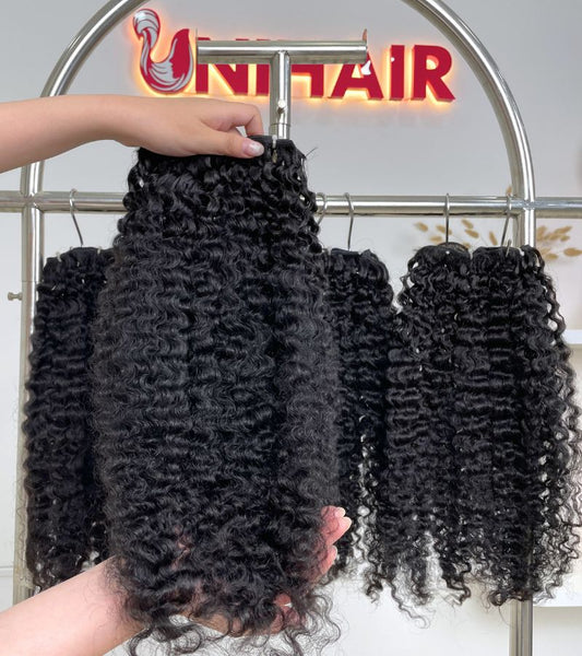 Raw kinky curly hair weft bundle Vietnamese hair 100g C Beauty