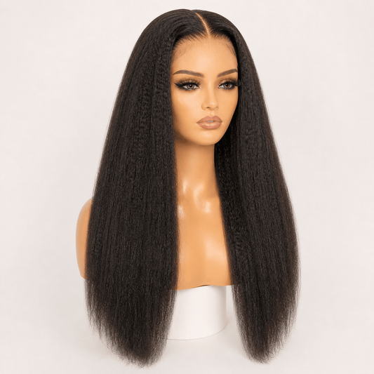 4×4 HD Lace Kinky Straight Closure Wig — 100% Human Hair - C Beauty Accessories