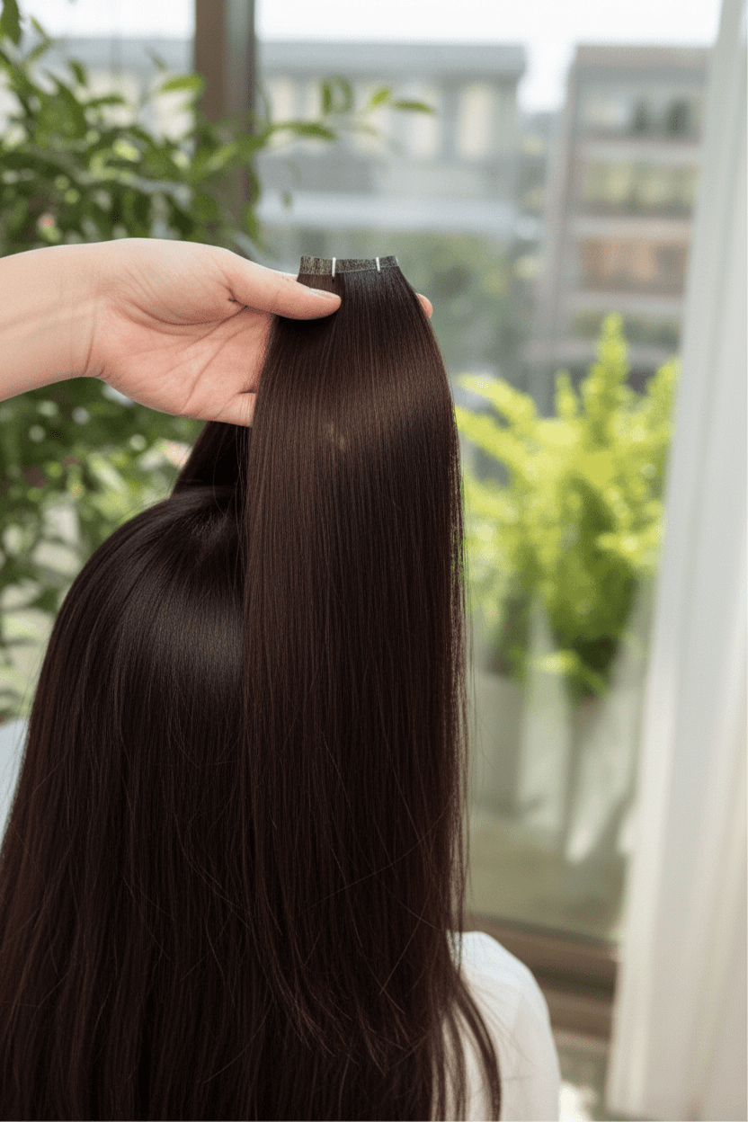 4 Tape-In Hair Extensions | Straight Human Hair - C Beauty Accessories
