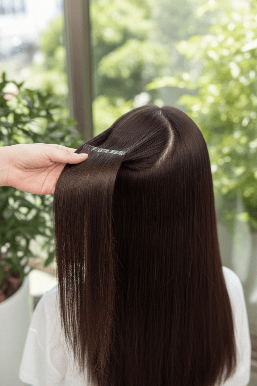 4 Tape-In Hair Extensions | Straight Human Hair - C Beauty Accessories