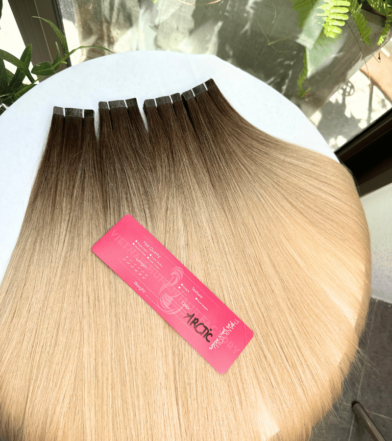Arctic Blonde Tape-In Hair Extensions | Straight Human Hair - Shopcbeauty