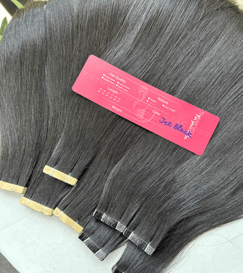 Jet Black Tape-In Hair Extensions | Straight Human Hair - Shopcbeauty