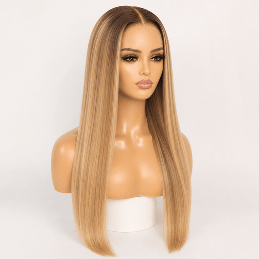13×6 HD Lace Bone Straight Ombré Frontal Wig — 100% Human Hair - C Beauty Accessories