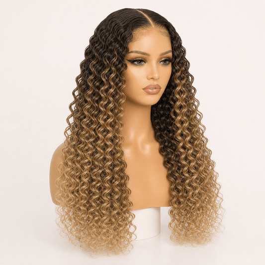 13×6 HD Lace Deep Wave Ombré Frontal Wig — 100% Human Hair - C Beauty Accessories