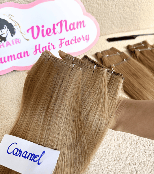 Caramel Genius Weft Hair Extensions | Straight Human Hair - Shopcbeauty