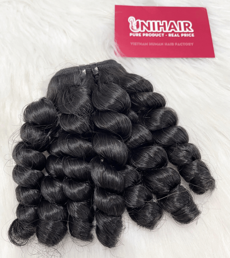 Ring curly double drawn Remy weft bundle Vietnamese hair C Beauty
