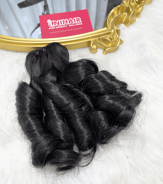 Finger curly double drawn Remy weft bundle Vietnamese hair C Beauty